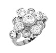 Sterling Silver Rhodium Ring with Clear CZ - Size: 6-9