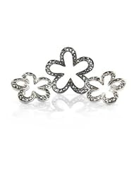 925 Sterling Silver White Cz Flower Earrings Pendant Jewelry Sets