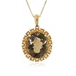 Smoky Topaz & Citrine Gemstone Yellow Gold Pendant Necklace Set