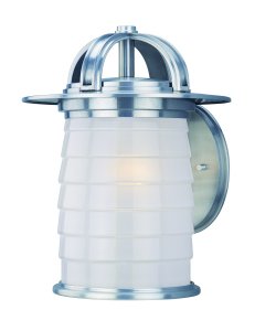 Troy Lighting BF2252BA Tiburon Energy Smart 1 Light Outdoor Wall Light in Brushed Aluminum with Clear Frosted Glass glass