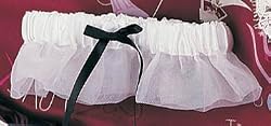 Simply Charming Bridal Garter White - Black Ribbon