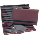 Wood Expressions 18" Burgundy/Black Backgammon