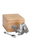 Royal Selangor The Ark Egg Cup Camel with Spoon Hippo (In Wooden Presentation Box)