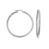 Karat Platinum 35mmx25mm Twist Hoop Earrings