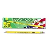 Ticonderoga Cedar Yellow Wood Pencils, #2-1/2/F Medium Lead, Dozen DIX13885