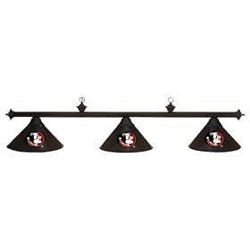 Florida State FSU Seminoles 3pc BLACK METAL SHADE POOL TABLE LIGHT LAMP
