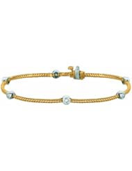 0.33 Carat Diamond Bezel Set Twisted Rope Bracelet 14K Yellow Gold