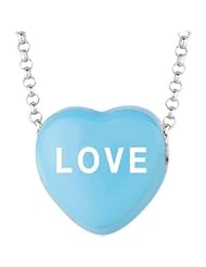 Sweethearts Enamel "Love" Heart on 16" Necklace Pendant with Gift Box