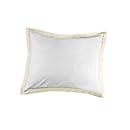 Marc Thee Home Collection Taylor Collection 350 Thread Count Twill Weave Banded Pillow Sham, Standard, Limestone