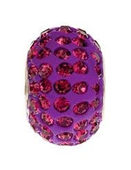 Kera Roundel Bead with Pave Purple Crystals