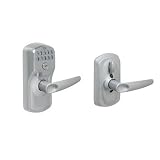 Schlage FE595PLY626JAZ Satin Chrome Electronic Security Plymouth Keypad Entry with Flex-Lock Door Lever Set with Jazz Interior Lever