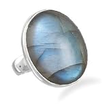 Oval Labradorite Ring in Sterling Silver