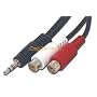 "Audio Splitter, 3.5Mm Stereo Male To 2 RCA Female"