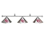 Oklahoma Sooners Chrome 3-Shade Pool Table Light, 58L x 9D Shade