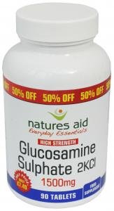 Natures Aid Promotional Packs Glucosamine Sulphate 1500mg 90 Tablets 50% Off