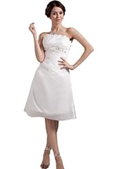 Strapless  Short Taffeta Evening Dress/Wedding Dress  With a Sash  and Ruffles