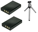 Multipack (2 Count): Replacement Battery for Specific Digital Camera and Camcorder Models / Compatible with Fuji NP-120, Contax TVS Digital, Fujifilm FinePix F10, Mustek DV 12M, DV 5500, DV 9300, MDC 6500z, 450, 550, Pentax Optio 750, 750Z, MX, MX4, Ricoh Caplio 300G, 400G Wide and Battery models FujiFilm NP-120, Kyocera BP-1500S, Panasonic CGA103450, Panasonic CGA-E/101, Ricoh DB-43 - Includes Mini Tripod with Expandable Legs