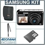 Samsung PL170 DualView Digital Camera Kit - Black - with 4GB Micro SD Memor ....
