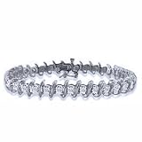 3 Carat Diamond 10k White Gold "S" Link Tennis Bracelet (7") 3 Carat Diamond 10k White Gold "S" Link Tennis Bracelet (7")
