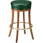 Wood and Vinyl Round Top Bar Stool: Chrome - Cherry