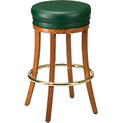 Wood and Vinyl Round Top Bar Stool: Cherry by KegWorks