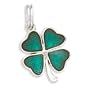 Enameled Sterling Silver Charm, 5/8 inch, Green Enamel 4 Leaf Clover