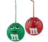 Set/2 M & M's Sound Activated Animated Musical Ornaments
