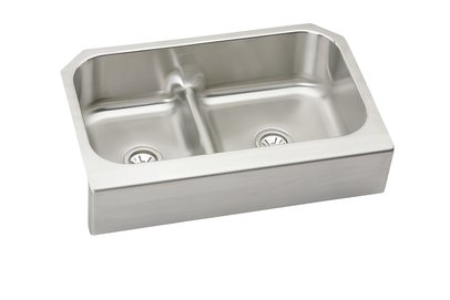 Elkay EAQDUHF3523L Gourmet Double Bowl Apron Kitchen Sink