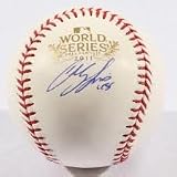 2011 World Series Colby Lewis Autographed ROLB Baseball, Texas Rangers, Oakland Athletics, Detroit Tigers, Proof Photo of Colby Signing for Us.