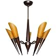 Lite Source 5-lite Ceiling Lamp Dark Bronze / Amber Glass E12 B 60wx5 LS-10765DBRZ-AM