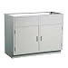 Looped Logic LL5835DB-SSAA Shadow Gray 2 Door Modular Steel Sink Cabinet with Chemical Resistant Powder Coated Finish, 58" Length x 35.375" Height x 22" Depth