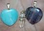 AQUAMARINE,HEALING CRYSTAL, FLUORITE PENDANTS