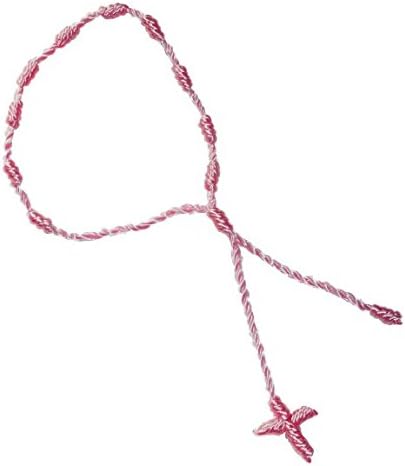Pink Decenario Cross Friendship Rosary Thread Pulseras Bracelet By Knotted