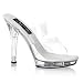 Lip-102, 5" Stiletto Heel Two-band P/f Slide Clear W/ice Gray Sock/clear Size 5