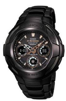 Casio Men's Analog Digital All Black Stainless Steel Atomic Solar G Shock Watch #GW1800BRJ-1A