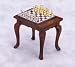 Dollhouse Miniature Chess Set and Walnut Table