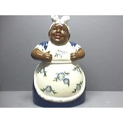 MAMMY Jemima 3-Dimensional BLUE COOKIE JAR NEW! by KMC/KK-BlackAmericana