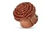 Pair (2) Organic Wood Carved Brown Rose Ear Plugs Flower Tunnels - 1/2