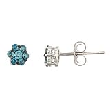Blue Diamond Children Studs Earrings in 14k White Gold (0.30Cttw, SI Clarity, H Color)
