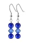 Made with Swarovski Elements� Blue Crystals & Cats Eye Beads .925 Sterling Silver Fish Hook Back findings 1.5" Dangle Earrings