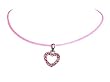 Necklace - N288 - Crystal Heart (Sm) Hung on Pink Cord ~ Rose