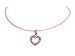 Necklace - N288 - Crystal Heart (Sm) Hung on Pink Cord ~ Rose
