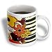 Retro 70s Orange Black Gold Fabric Print - 15oz Mug