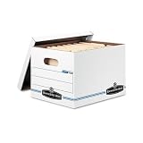 Bankers Box 0070308 Stor/file storage box, lift-off lid, letter/legal, 12x10x15, white, 4/ct