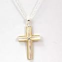 Set in Sterling Silver A Mother of Pearl Cross Pendant on an 18" Chain by The Olivia Collection