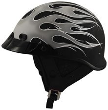 Zamp S-2 Open Face Flame Motorcycle Helmet Matte Black XL