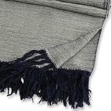100% alpaca wool throw, 'Navy Herringbone'