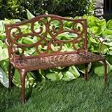 Alfresco Home Daffodil Garden Bench in Aged Iron 55-6010