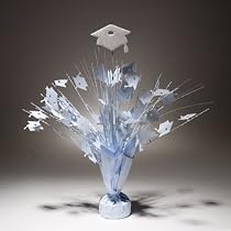 White Graduation Caps Centerpiece