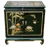 Asian Furniture & D&eacute;cor - 26" Ming Design Chinese Lacquer Oriental End Table Nightstand HA2011